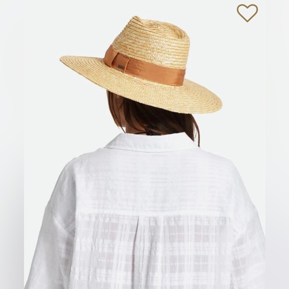 Brixton Joanna tan & black animal print straw hat wide brim summer versatile S - Picture 5 of 11